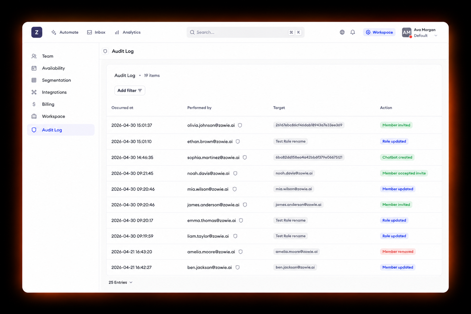 Audit Log is live