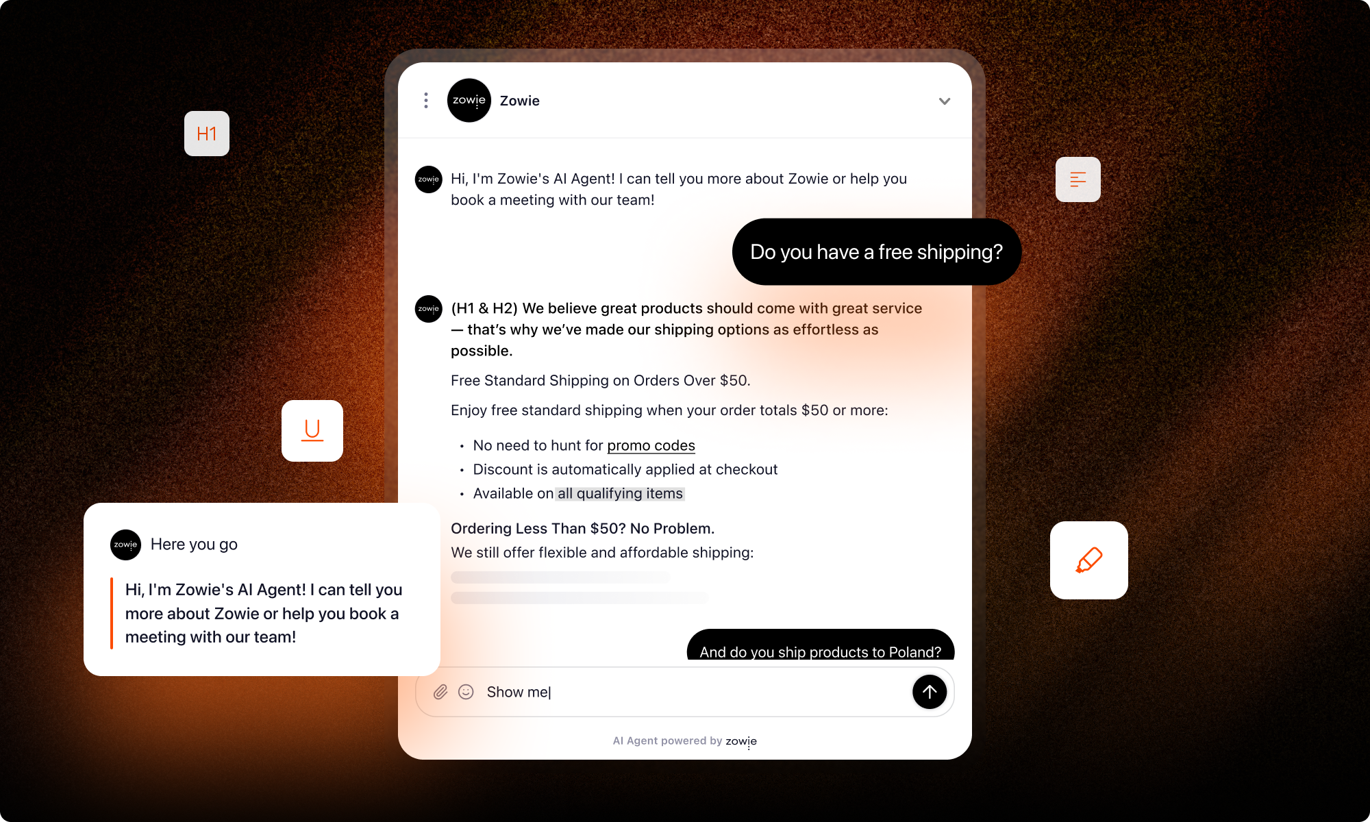 Richly Formatted AI Agent Messages